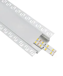 GloboStar® GLOBOSTAR® ALP-PLASTERIN GYPSO 70862-1M Χωνευτό Προφίλ Αλουμινίου Ειδικό για Γυψοσανίδα με Λευκό Γαλακτερό Πατητό Κάλυμμα για Ταινίες LED IP20 - Ασημί & Λευκό - Μ100 x Π8.8 x Υ2cm