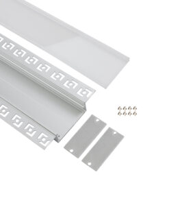 Alternative view of GloboStar® PLASTERBOARD-PROFILE 70862-3M Προφίλ Αλουμινίου - Βάση & Ψύκτρα Ταινίας LED με Λευκό Γαλακτερό Κάλυμμα - Χωνευτή Χρήση σε Γυψοσανίδα - Trimless - Πατητό Κάλυμμα - Ασημί - 3 Μέτρα - Πακέτο 5 Τεμαχίων - Μ300 x Π8.8 x Υ2cm