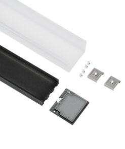 Alternative view of GloboStar® SURFACEPENDANT-PROFILE 70866-1M Προφίλ Αλουμινίου - Βάση & Ψύκτρα Ταινίας LED με Λευκό Γαλακτερό Κάλυμμα - Επιφανειακή & Κρεμαστή Χρήση - Πατητό Κάλυμμα - Μαύρο - 1 Μέτρο - Μ100 x Π4.5 x Υ4.2cm