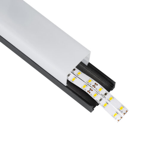 GloboStar® GloboStar® SURFACEPENDANT-PROFILE 70866-3M Προφίλ Αλουμινίου - Βάση & Ψύκτρα Ταινίας LED με Λευκό Γαλακτερό Κάλυμμα - Επιφανειακή & Κρεμαστή Χρήση - Πατητό Κάλυμμα - Μαύρο - 3 Μέτρα - Μ300 x Π4.5 x Υ4.2cm
