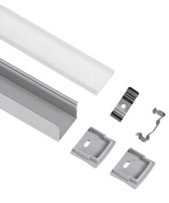 GLOBOSTAR® ALP-LINEAR LIGHTLINE 70867-1M Επιφανειακό Προφίλ Αλουμινίου με Λευκό Γαλακτερό Πατητό Κάλυμμα για Ταινίες LED IP20 - Ασημί & Λευκό - Μ100 x Π2.3 x Υ2cm 10 70867 1m 3