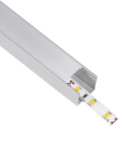 GloboStar® GloboStar® SURFACE-PROFILE 70867-3M Προφίλ Αλουμινίου - Βάση & Ψύκτρα Ταινίας LED με Λευκό Γαλακτερό Κάλυμμα - Επιφανειακή Χρήση - Πατητό Κάλυμμα - Ασημί - 3 Μέτρα - Πακέτο 5 Τεμαχίων - Μ300 x Π2.3 x Υ2cm