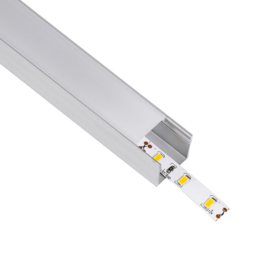 GloboStar® GloboStar® SURFACE-PROFILE 70867-3M Προφίλ Αλουμινίου - Βάση & Ψύκτρα Ταινίας LED με Λευκό Γαλακτερό Κάλυμμα - Επιφανειακή Χρήση - Πατητό Κάλυμμα - Ασημί - 3 Μέτρα - Πακέτο 5 Τεμαχίων - Μ300 x Π2.3 x Υ2cm