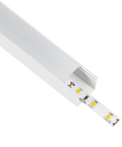 GloboStar® GloboStar® SURFACE-PROFILE 70868-1M Προφίλ Αλουμινίου - Βάση & Ψύκτρα Ταινίας LED με Λευκό Γαλακτερό Κάλυμμα - Επιφανειακή Χρήση - Πατητό Κάλυμμα - Λευκό - 1 Μέτρο - Μ100 x Π2.3 x Υ2cm