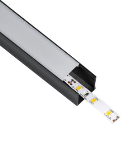 GloboStar® GLOBOSTAR® ALP-LINEAR LIGHTLINE 70869-3M Επιφανειακό Προφίλ Αλουμινίου με Λευκό Γαλακτερό Πατητό Κάλυμμα για Ταινίες LED IP20 - Μαύρο & Λευκό - Μ300 x Π2.3 x Υ2cm - Πακέτο 5 Τεμαχίων