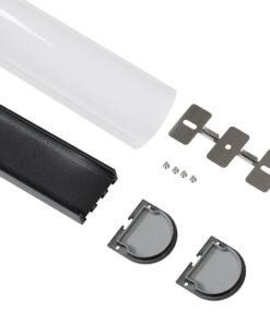 Alternative view of GloboStar® SURFACEPENDANT-PROFILE 70872-3M Προφίλ Αλουμινίου - Βάση & Ψύκτρα Ταινίας LED με Λευκό Γαλακτερό Κάλυμμα - Επιφανειακή & Κρεμαστή Χρήση - Πατητό Κάλυμμα - Μαύρο - 3 Μέτρα - Μ300 x Π4.5 x Υ4.2cm