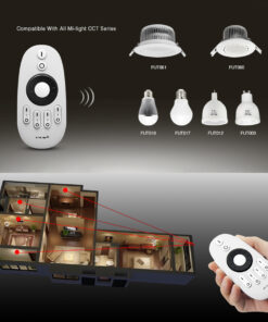 GloboStar® 71402 FUT006 Mi-Light Ασύρματο Χειριστήριο RF 2.4Ghz 4 Group για όλα τα Μονόχρωμα & CCT Mi-BOXER Controller DC 3V 2 x AAA - IP20 Λευκό Μ10.8 x Π5.4 x Υ2cm - 5 Years Warranty 15 71402 7