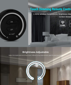 GloboStar® 71403 FUT087-B Mi-Light Ασύρματο Χειριστήριο Αφής RF 2.4Ghz για όλα τα Μονόχρωμα Mi-BOXER Controller DC 3V 2 x AAA - IP20 Μαύρο Φ8 x Υ1.8cm - 5 Years Warranty 23 71403 10