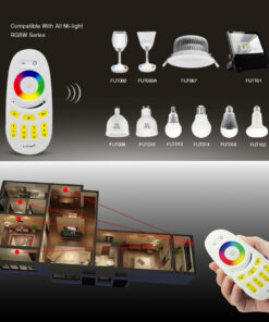 GloboStar® 71409 FUT096 Mi-Light Ασύρματο Χειριστήριο Αφής RF 2.4Ghz 4 Group για όλα τα RGBW Mi-BOXER Controller DC 3V 2 x AAA - IP20 Λευκό Μ12 x Π5.4 x Υ2cm - 5 Years Warranty 16 71409 7