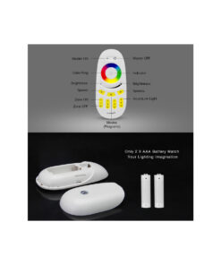 GloboStar® 71409 FUT096 Mi-Light Ασύρματο Χειριστήριο Αφής RF 2.4Ghz 4 Group για όλα τα RGBW Mi-BOXER Controller DC 3V 2 x AAA - IP20 Λευκό Μ12 x Π5.4 x Υ2cm - 5 Years Warranty 17 71409 8