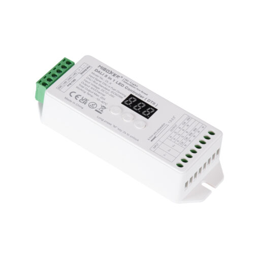 GloboStar® GLOBOSTAR® MiBOXER-DL-X 71423 DC DALI BUS & Push Dimmer / Controller με 5 x 6A 144W Κανάλια DC 12-24V 20A 480W Max IP20 - DALI BUS & Push Dimming - Μ13 x Π5 x Υ2.5cm - 5 Χρόνια Εγγύηση