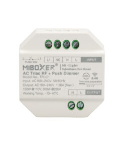 GLOBOSTAR® MiBOXER-TRI-C1 71432 AC Triac RF 2.4Ghz & Push Dimmer με 1 x 1.36A 300W Κανάλι AC 220-240V 1.36A 300W Max IP20 - RF 2.4Ghz & Push Dimming - Μ5 x Π5 x Υ2.3cm - 5 Χρόνια Εγγύηση 24 71432 9