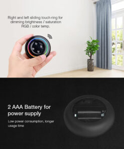 GloboStar® 71434 S2-B Mi-Light Ασύρματο Χειριστήριο Αφής RF 2.4Ghz για όλα τα RGBW+WW Mi-BOXER Controller DC 3V 2 x AAA - IP20 Μαύρο Φ7 x Υ2.5cm - 5 Years Warranty 20 71434 8