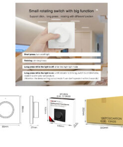 GloboStar® 71443 K1 Mi-BOXER Ασύρματο Επιτοίχιο Χειριστήριο Dimmer RF 2.4Ghz για όλα τα Μονόχρωμα Mi-BOXER Controller DC 3V 1 x CR2032 - IP20 Λευκό Μ8.5 x Π8.5 x Υ2.5cm - 5 Years Warranty 18 71443 9