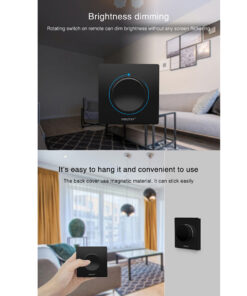 GloboStar® 71444 K1-B Mi-BOXER Ασύρματο Επιτοίχιο Χειριστήριο Dimmer RF 2.4Ghz για όλα τα Μονόχρωμα Mi-BOXER Controller DC 3V 1 x CR2032 - IP20 Μαύρο Μ8.5 x Π8.5 x Υ2.5cm - 5 Years Warranty 23 71444 11