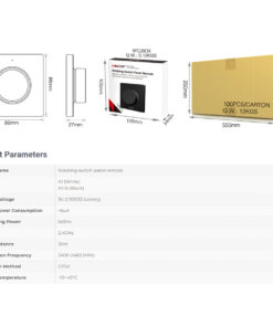 GloboStar® 71444 K1-B Mi-BOXER Ασύρματο Επιτοίχιο Χειριστήριο Dimmer RF 2.4Ghz για όλα τα Μονόχρωμα Mi-BOXER Controller DC 3V 1 x CR2032 - IP20 Μαύρο Μ8.5 x Π8.5 x Υ2.5cm - 5 Years Warranty 27 71444 15