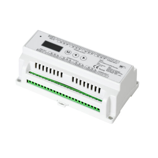GloboStar® GloboStar® 71450 D24 SKYDANCE DC DMX & RDM Dimmer Din Rail Ράγας High Speed Controller / Decoder 24 Καναλιών DC 12-24V 24 x 3A 72W - Max 72.5A 1740W - IP20 Μ16 x Π9 x Υ6cm - 5 Years Warranty