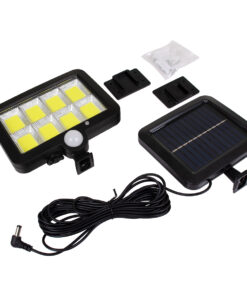 GLOBOSTAR® ZETA 71464 Προβολέας με Ανιχνευτή PIR / Αισθητήρα Κίνησης LED 40W 400lm 120° DC 5V με Φωτοβολταϊκό Panel 5V 2W & Επαναφορτιζόμενη Μπαταρία Li-ion 3.2V 2400mAh Αδιάβροχο IP65 Ψυχρό Λευκό 6000K - Sanan Chip - Μαύρο - Μ15 x Π3.5 x Υ13cm - 2 Χρόνια Εγγύηση 16 71464 8