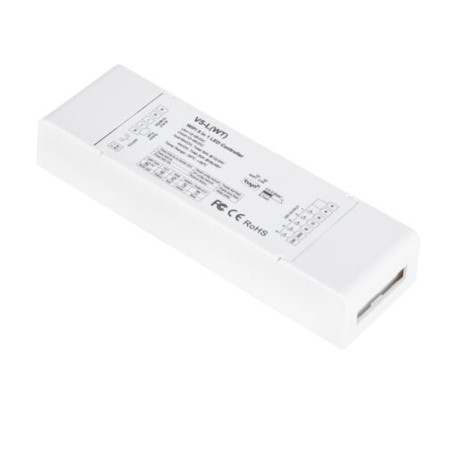 GloboStar® GLOBOSTAR® SKYDANCE-V5-L(WT) 71470 DC WiFi & RF 2.4Ghz & Push Dimmer / Controller με 5 x 6A 288W Κανάλια DC 12-48V 30A 1440W Max IP20 - WiFI & RF 2.4Ghz & Push Dimming - Μ18 x Π5.7 x Υ2.8cm - 5 Χρόνια Εγγύηση