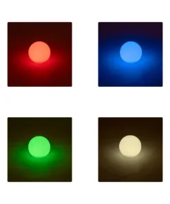 GLOBOSTAR® AQUAGLOW 71474 Μοντέρνο Φωτιστικό Κήπου Μπάλα με IR Ασύρματο Χειριστήριο LED 3W 240lm 360° DC 5V με USB-C με Ενσωματωμένο Φωτοβολταϊκό Panel 6V 1W & Επαναφορτιζόμενη Μπαταρία Li-ion 3.7V 2x18650 1400mAh Αδιάβροχο IP54 Πολύχρωμο RGBW Dimmable - Sanan SMD Chip - Γαλακτερό Λευκό - Μ25 x Π25 x Υ25cm - 2 Χρόνια Εγγύηση 19 71474 10