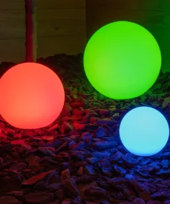 GLOBOSTAR® AQUAGLOW 71475 Μοντέρνο Φωτιστικό Κήπου Μπάλα με IR Ασύρματο Χειριστήριο LED 5W 400lm 360° DC 5V με USB-C με Ενσωματωμένο Φωτοβολταϊκό Panel 6V 1.5W & Επαναφορτιζόμενη Μπαταρία Li-ion 3.7V 3x18650 1800mAh Αδιάβροχο IP54 Πολύχρωμο RGBW Dimmable - Sanan SMD Chip - Γαλακτερό Λευκό - Μ35 x Π35 x Υ35cm - 2 Χρόνια Εγγύηση 20 71475 11