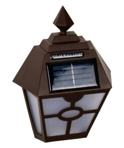 GloboStar® 71493 Αυτόνομο Ηλιακό Φωτιστικό Τοίχου Καφέ LED SMD 1W 40lm με Ενσωματωμένη Μπαταρία 600mAh - Φωτοβολταϊκό Πάνελ με Αισθητήρα Ημέρας-Νύχτας IP65 Ψυχρό Λευκό 6000K 10 71493 4