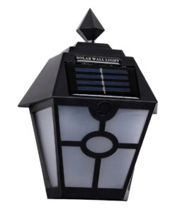 GloboStar® 71494 Αυτόνομο Ηλιακό Φωτιστικό Τοίχου Μαύρο LED SMD 1W 40lm με Ενσωματωμένη Μπαταρία 600mAh - Φωτοβολταϊκό Πάνελ με Αισθητήρα Ημέρας-Νύχτας IP65 Ψυχρό Λευκό 6000K 11 71494 5