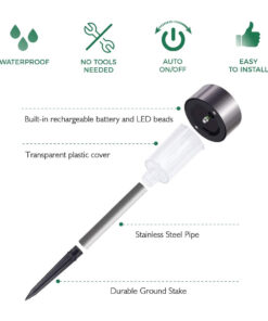 GLOBOSTAR® SOLARDECOR 71521 Διακοσμητικό Φωτιστικό με Βάση Κήπου / Καρφωτό LED 1W 40lm 180° DC 5V με Φωτοβολταϊκό Panel 5V 0.1W & Επαναφορτιζόμενη Μπαταρία Li-ion 3.2V 600mAh Αδιάβροχο IP65 Θερμό Λευκό 2700K - Μ4.7 x Π4.7 x Υ19.5cm - 2 Χρόνια Εγγύηση 14 71521 6