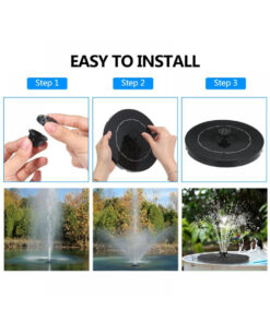 GloboStar® 71533 Ηλιακό Αυτόνομο Φωτοβολταϊκό Διακοσμητικό Συντριβάνι LED 3W με Μέγιστο Ύψος Νερού 30-60cm - 4 Διαφορετικά Μπέκ Ψεκασμού Αδιάβροχο IP68 Πολύχρωμο RGB Φ18 x Υ8cm 23 71533 11