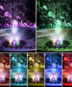 GloboStar® 71533 Ηλιακό Αυτόνομο Φωτοβολταϊκό Διακοσμητικό Συντριβάνι LED 3W με Μέγιστο Ύψος Νερού 30-60cm - 4 Διαφορετικά Μπέκ Ψεκασμού Αδιάβροχο IP68 Πολύχρωμο RGB Φ18 x Υ8cm 21 71533 8