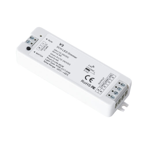 GloboStar® GloboStar® 71546 V3 SKYDANCE DC RF 2.4Ghz Dimmer High Speed Controller 3 Καναλιών DC 12-24V 3 x 5A 96W - Max 12A 288W - IP20 Μ10 x Π3.5 x Υ2cm - 5 Years Warranty