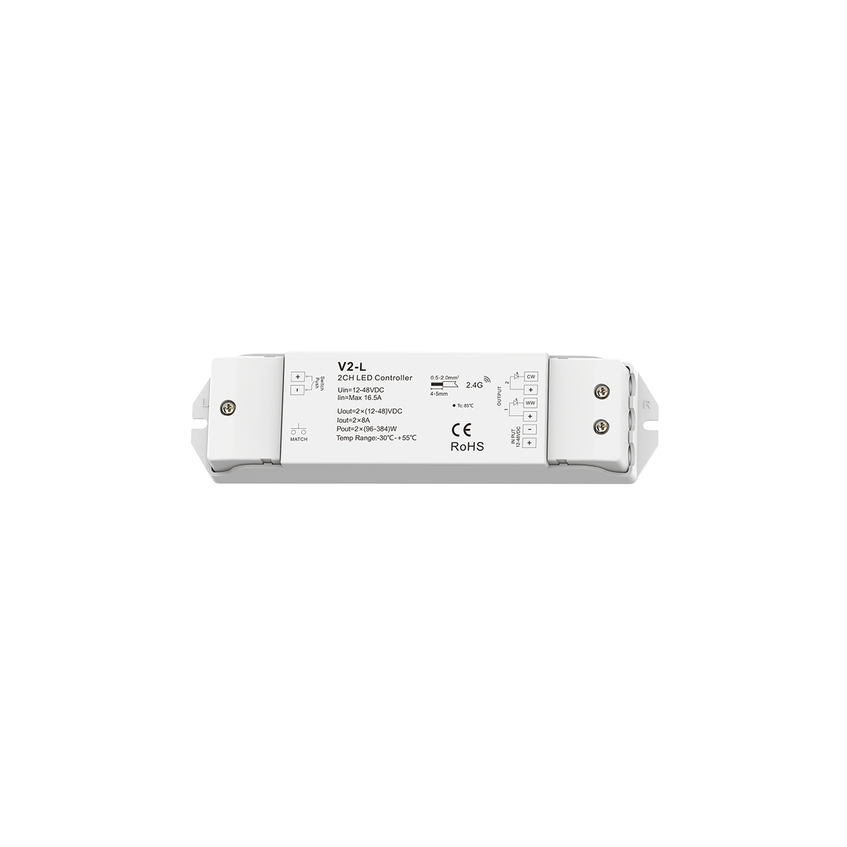 GloboStar® 71565 V2-L SKYDANCE DC RF 2.4Ghz Dimmer High Speed Controller & Push Dimming 2 Κανάλια DC 12-48V 2 x 8A 384W - Max 16.5A 384W - IP20 Μ17.5 x Π4.5 x Υ2.5cm - 5 Years Warranty 8 GloboStar® 71565 V2-L SKYDANCE DC RF 2.4Ghz Dimmer High Speed Controller & Push Dimming 2 Κανάλια DC 12-48V 2 x 8A 384W - Max 16.5A 384W - IP20 Μ17.5 x Π4.5 x Υ2.5cm - 5 Years Warranty - Image 6