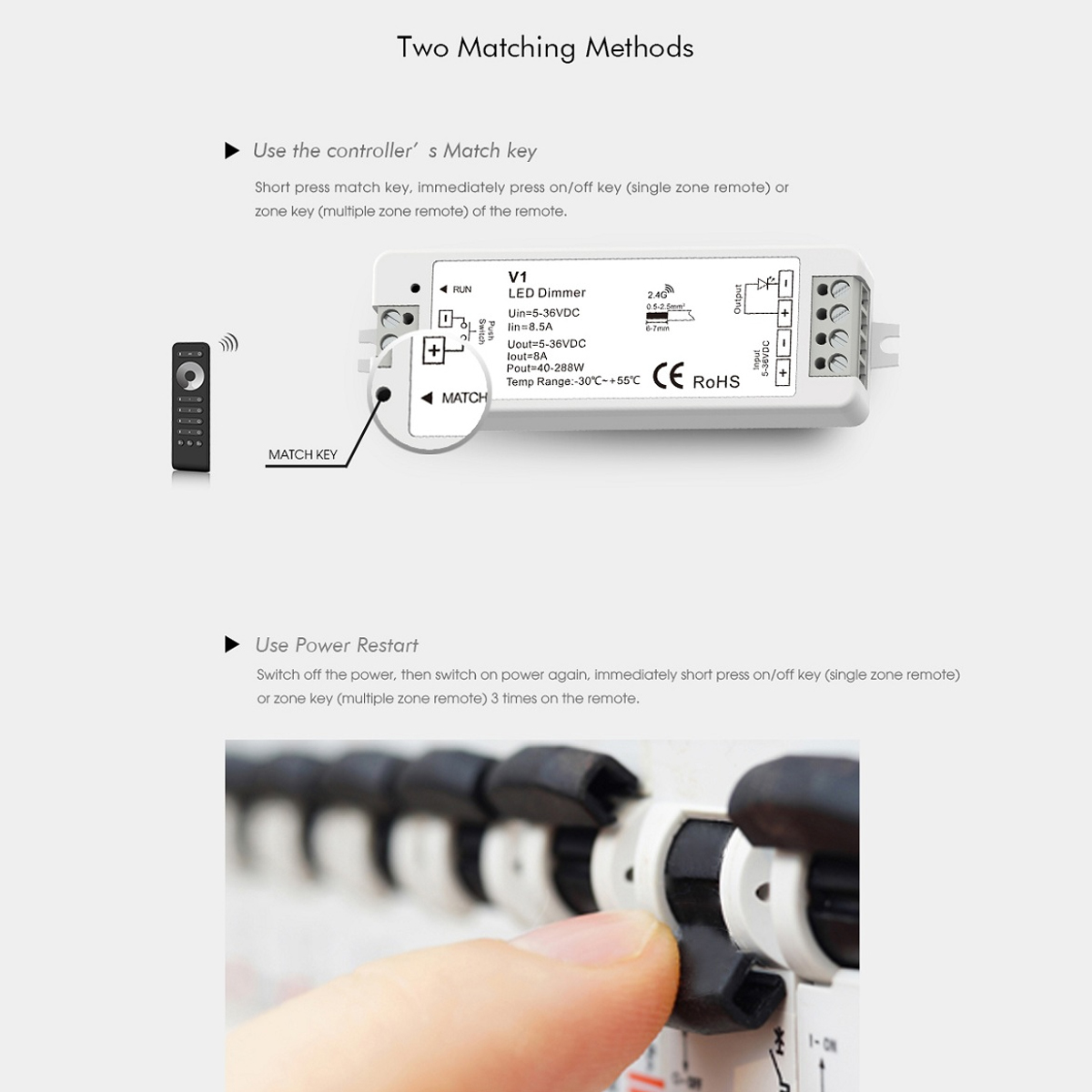 GLOBOSTAR® SKYDANCE-V1 71567 DC RF 2.4Ghz & Push Dimmer / Controller με 1 x 8A 288W Κανάλι DC 5-36V 8A 288W Max IP20 - RF 2.4Ghz & Push Dimming - Μ10 x Π3.5 x Υ2cm - 5 Χρόνια Εγγύηση 12 GLOBOSTAR® SKYDANCE-V1 71567 DC RF 2.4Ghz & Push Dimmer / Controller με 1 x 8A 288W Κανάλι DC 5-36V 8A 288W Max IP20 - RF 2.4Ghz & Push Dimming - Μ10 x Π3.5 x Υ2cm - 5 Χρόνια Εγγύηση - Image 10