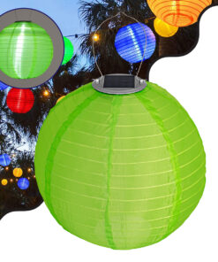 GloboStar® GloboStar® 71593 Αυτόνομο Ηλιακό Φωτιστικό Υφασμάτινη Πράσινη Μπάλα Φ30cm LED SMD 1W 100lm με Ενσωματωμένη Μπαταρία 1200mAh - Φωτοβολταϊκό Πάνελ με Αισθητήρα Ημέρας-Νύχτας Αδιάβροχο IP65 Ψυχρό Λευκό 6000K