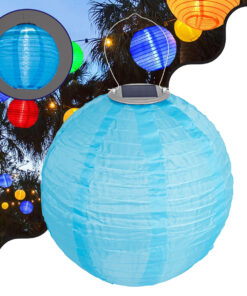 GloboStar® GloboStar® 71594 Αυτόνομο Ηλιακό Φωτιστικό Υφασμάτινη Γαλάζια Μπάλα Φ30cm LED SMD 1W 100lm με Ενσωματωμένη Μπαταρία 1200mAh - Φωτοβολταϊκό Πάνελ με Αισθητήρα Ημέρας-Νύχτας Αδιάβροχο IP65 Ψυχρό Λευκό 6000K