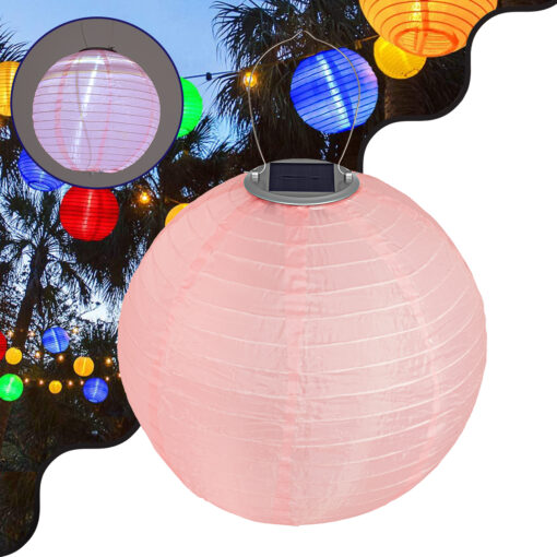 GloboStar® GloboStar® 71595 Αυτόνομο Ηλιακό Φωτιστικό Υφασμάτινη Ροζ Μπάλα Φ30cm LED SMD 1W 100lm με Ενσωματωμένη Μπαταρία 1200mAh - Φωτοβολταϊκό Πάνελ με Αισθητήρα Ημέρας-Νύχτας Αδιάβροχο IP65 Ψυχρό Λευκό 6000K