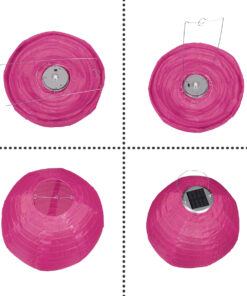 Alternative view of GloboStar® 71596 Αυτόνομο Ηλιακό Φωτιστικό Υφασμάτινη Φούξια Μπάλα Φ30cm LED SMD 1W 100lm με Ενσωματωμένη Μπαταρία 1200mAh - Φωτοβολταϊκό Πάνελ με Αισθητήρα Ημέρας-Νύχτας Αδιάβροχο IP65 Ψυχρό Λευκό 6000K