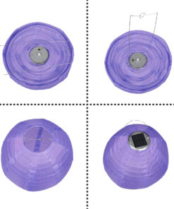 Alternative view of GloboStar® 71597 Αυτόνομο Ηλιακό Φωτιστικό Υφασμάτινη Μωβ Μπάλα Φ30cm LED SMD 1W 100lm με Ενσωματωμένη Μπαταρία 1200mAh - Φωτοβολταϊκό Πάνελ με Αισθητήρα Ημέρας-Νύχτας Αδιάβροχο IP65 Ψυχρό Λευκό 6000K