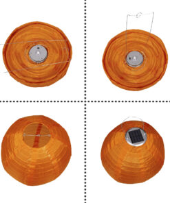 Alternative view of GloboStar® 71598 Αυτόνομο Ηλιακό Φωτιστικό Υφασμάτινη Πορτοκαλί Μπάλα Φ30cm LED SMD 1W 100lm με Ενσωματωμένη Μπαταρία 1200mAh - Φωτοβολταϊκό Πάνελ με Αισθητήρα Ημέρας-Νύχτας Αδιάβροχο IP65 Ψυχρό Λευκό 6000K