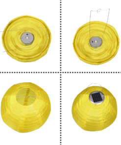 Alternative view of GloboStar® 71599 Αυτόνομο Ηλιακό Φωτιστικό Υφασμάτινη Κίτρινη Μπάλα Φ30cm LED SMD 1W 100lm με Ενσωματωμένη Μπαταρία 1200mAh - Φωτοβολταϊκό Πάνελ με Αισθητήρα Ημέρας-Νύχτας Αδιάβροχο IP65 Ψυχρό Λευκό 6000K
