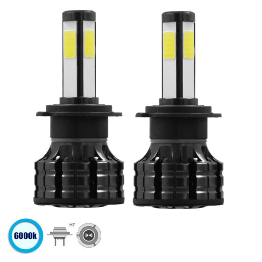 GloboStar® GloboStar® 82043 H7 K9 Line KIT Βασικού Φωτισμού Αυτοκινήτου & Φορτηγού 3rd Generation Can-Bus Series LED CREE CXB COB 100W 14000lm DC 9-32V Αδιάβροχο IP66 Ψυχρό Λευκό 6000K