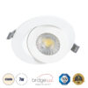 GloboStar® GloboStar® LEXIS JOINT 60990 Χωνευτό LED Κινούμενο Spot Downlight 7W 680lm 45° AC 220-240V IP44 Φ12cm x Υ3.1cm - Στρόγγυλο - Λευκό - Φυσικό Λευκό 4500K - Bridgelux Chip - TÜV Certified Driver - 5 Years Warranty