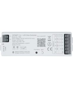 Alternative view of GLOBOSTAR® TUYA-WB5 73008 DC WiFi & Bluetooth Master Dimmer / Controller Υψηλής Ταχύτητας με 5 x 6A 72W Κανάλια DC 12-24V 15A 360W Max IP20 - WiFi & Bluetooth - Μ12.2 x Π3.8 x Υ2.2cm - 5 Χρόνια Εγγύηση