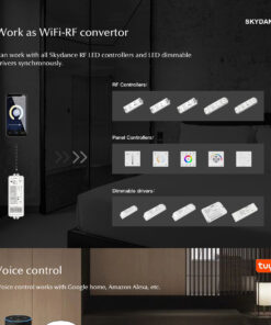 GloboStar® 73010 WT5 SKYDANCE DC WiFi & RF 2.4Ghz Dimmer High Speed Controller 5 Καναλιών DC 12-24V 5 x 3A 72W - Max 15A 360W - IP20 Μ10 x Π4 x Υ2cm - 5 Years Warranty 23 73010 10