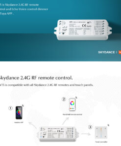 GloboStar® 73010 WT5 SKYDANCE DC WiFi & RF 2.4Ghz Dimmer High Speed Controller 5 Καναλιών DC 12-24V 5 x 3A 72W - Max 15A 360W - IP20 Μ10 x Π4 x Υ2cm - 5 Years Warranty 22 73010 9