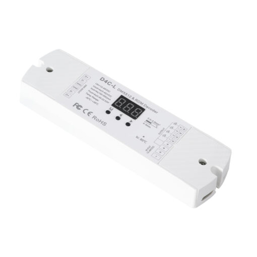 GloboStar® GloboStar® 73145 D4C-L SKYDANCE DC DMX512 Constant Current & RDM Decoder 4 Καναλιών DC 12-48V 4 x 0.5A 22.5W - Max 2A 90W - IP20  Μ17 x Π5 x Υ2.5cm - 5 Χρόνια Εγγύηση