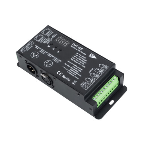 GloboStar® GLOBOSTAR® SKYDANCE-D4C-XE 73147 DC CC DMX Master Dimmer / Controller / Decoder Υψηλής Ταχύτητας με 4 x 700-1750mA 2.1-78.75W Κανάλια DC 12-48V σε DC 3-45V 7000mA 315W Max IP20 - DMX512 & RDM - Μ16.5 x Π7 x Υ3.7cm - 5 Χρόνια Εγγύηση