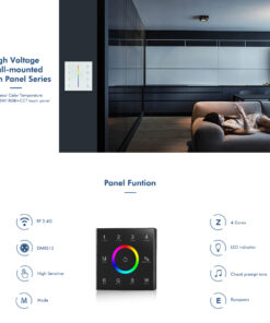 GloboStar® 73160 T12 SKYDANCE Ασύρματο DMX512 Επιτοίχιο Χειριστήριο RF 2.4Ghz 4 Group για όλα τα SKYDANCE DMX512 Controller AC 100-240V Max 0.1A - IP20 Μ8.5 x Π8.5 x Υ3.5cm - 5 Χρόνια Εγγύηση 24 73160 10