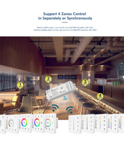 GloboStar® 73160 T12 SKYDANCE Ασύρματο DMX512 Επιτοίχιο Χειριστήριο RF 2.4Ghz 4 Group για όλα τα SKYDANCE DMX512 Controller AC 100-240V Max 0.1A - IP20 Μ8.5 x Π8.5 x Υ3.5cm - 5 Χρόνια Εγγύηση 26 73160 12