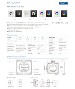 GloboStar® 73160 T12 SKYDANCE Ασύρματο DMX512 Επιτοίχιο Χειριστήριο RF 2.4Ghz 4 Group για όλα τα SKYDANCE DMX512 Controller AC 100-240V Max 0.1A - IP20 Μ8.5 x Π8.5 x Υ3.5cm - 5 Χρόνια Εγγύηση 23 73160 9